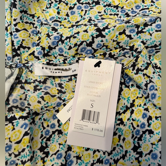 Equipment Femme Floral Lewis Short Multicolor Size Small NWT - Picture 9 of 10